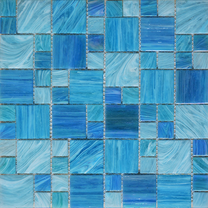 Blaue Glasmosaikfliese für Swimmingpool