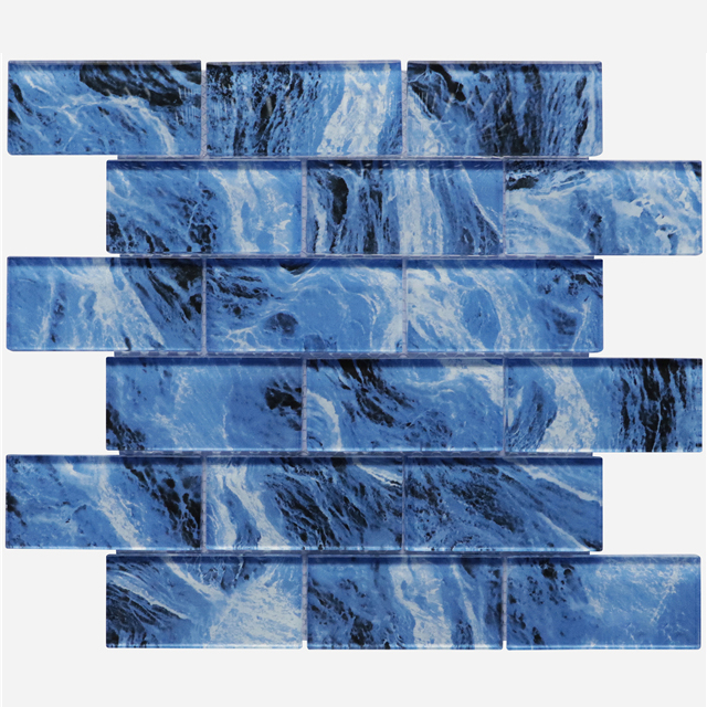 Großhandelspreis Tintenstrahldruck blaue Glasfliese