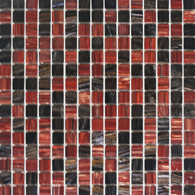 China-Lieferanten-quadratische rote Glasmosaik-Fliese